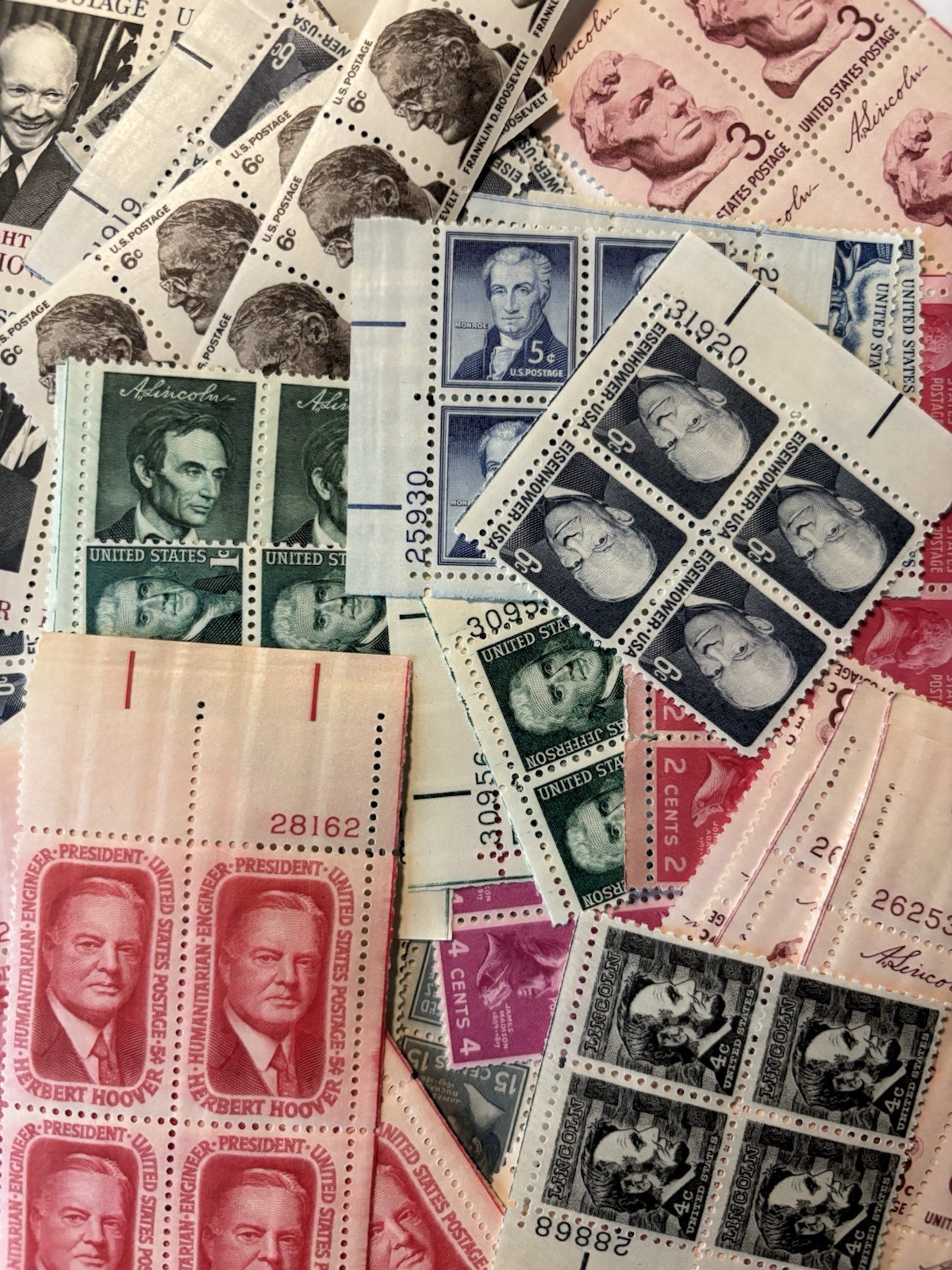 Collection of Presidents Unused Stamps. 196 Stamps. $10.00 Face Value. Various.