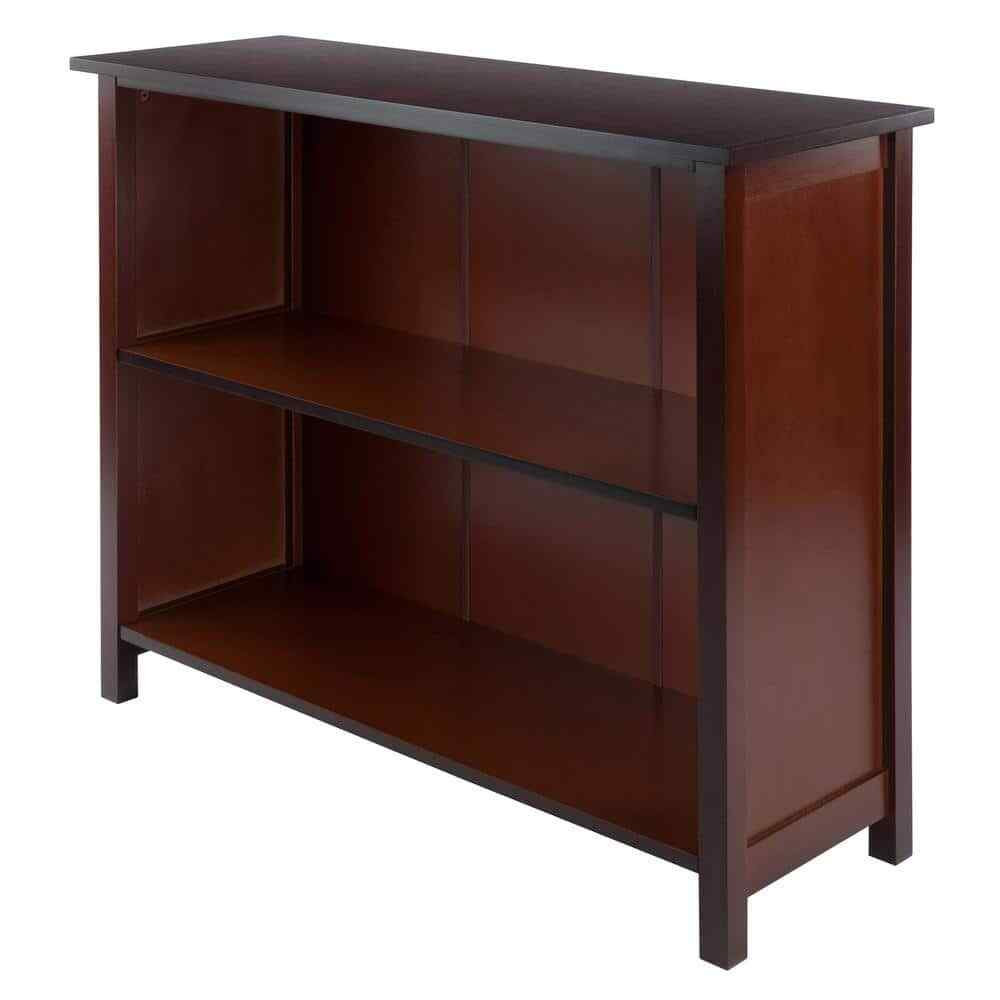 Winsome Wood Bookcase 2-Section Wide Shelf\\ Walnut Winsome Wood Bookcase 2-Section Wide Shelf\\ Walnut