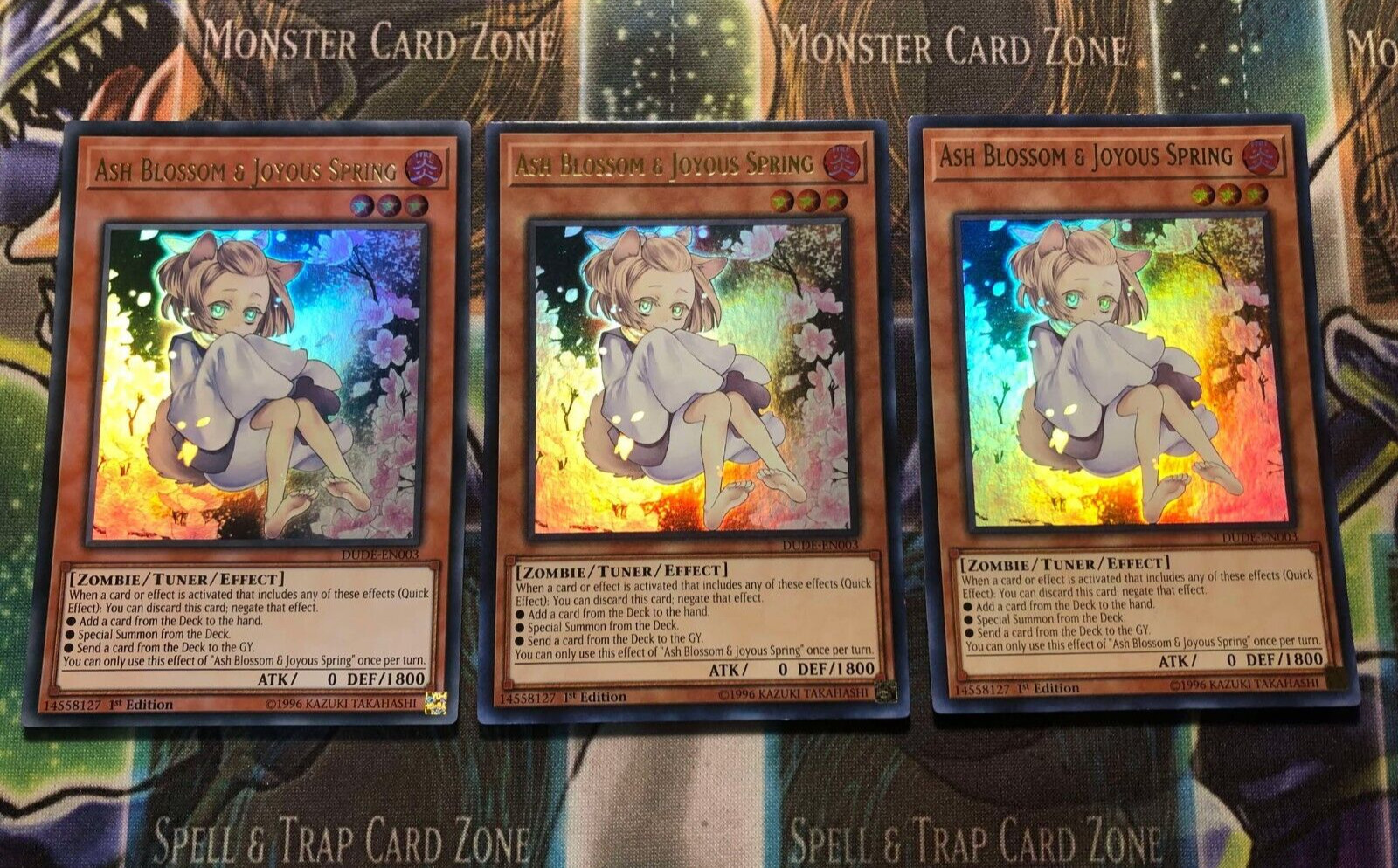 *** 3X ASH BLOSSOM & JOYOUS SPRING 3X *** ULTRA RARE DUDE-EN003 (NM) YUGIOH