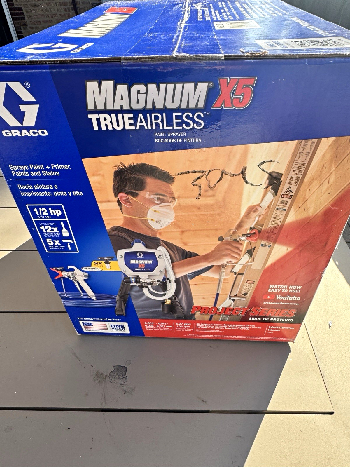 Graco Magnum X5 TrueAirless Airless Paint Sprayer 1/2 HP 3000 PSI 75ft Graco Magnum X5 TrueAirless Airless Paint Sprayer 1/2 HP 3000 PSI 75ft