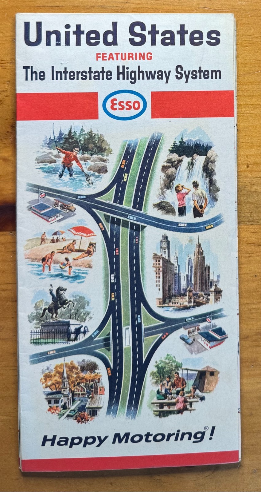Vintage 1966 ENCO United States Interstate Highway System Road Map