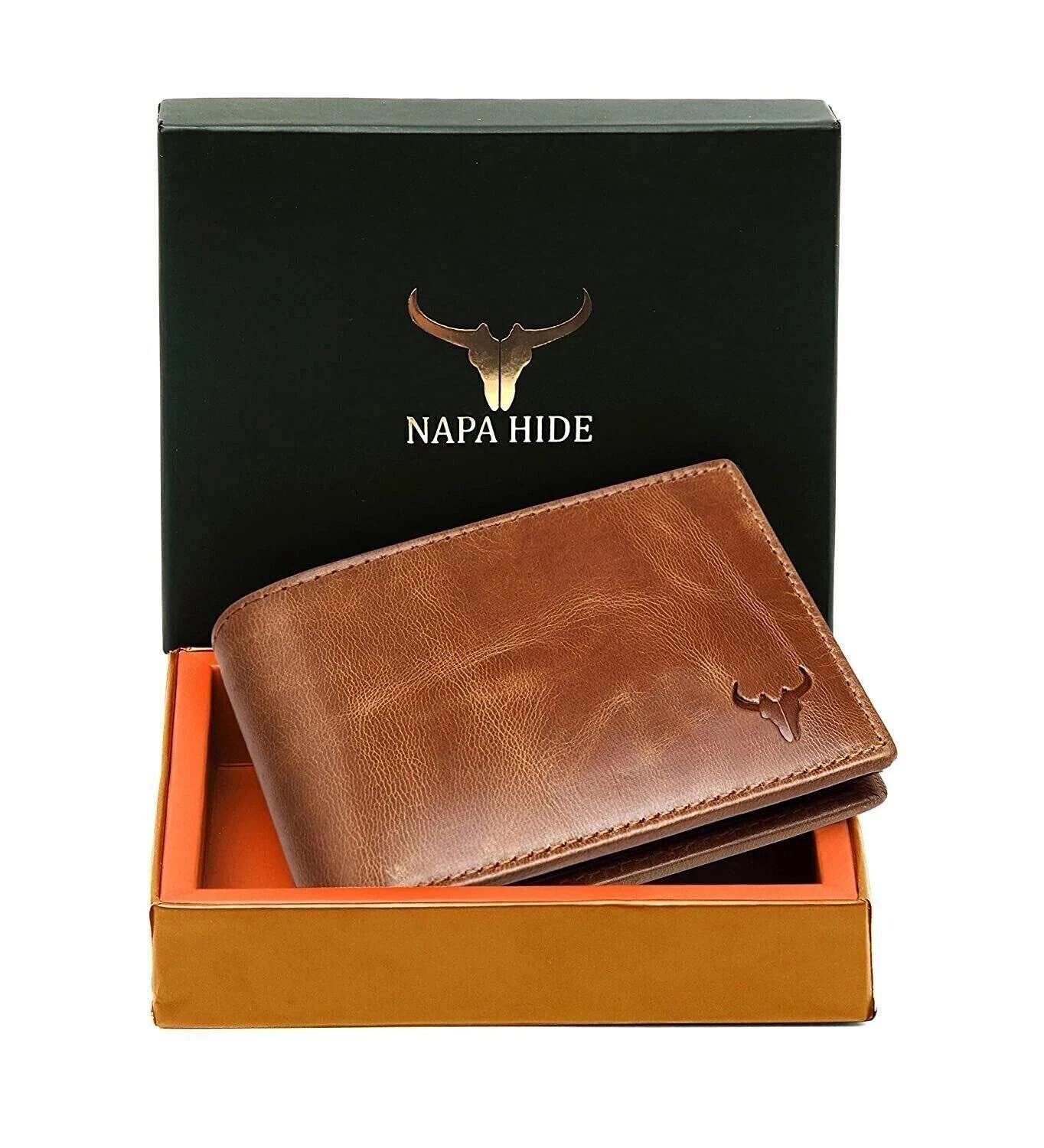 Genuine Leather Bifold Wallets For Men RFID Blocking Slim Tan Crunch UNISEX Genuine Leather Bifold Wallets For Men RFID Blocking Slim Tan Crunch UNISEX