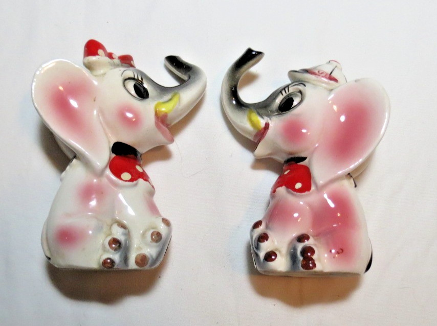 Vintage Hand Painted Artmark Originals Elephant Salt & Pepper Shakers 4 Vintage Hand Painted Artmark Originals Elephant Salt & Pepper Shakers 4