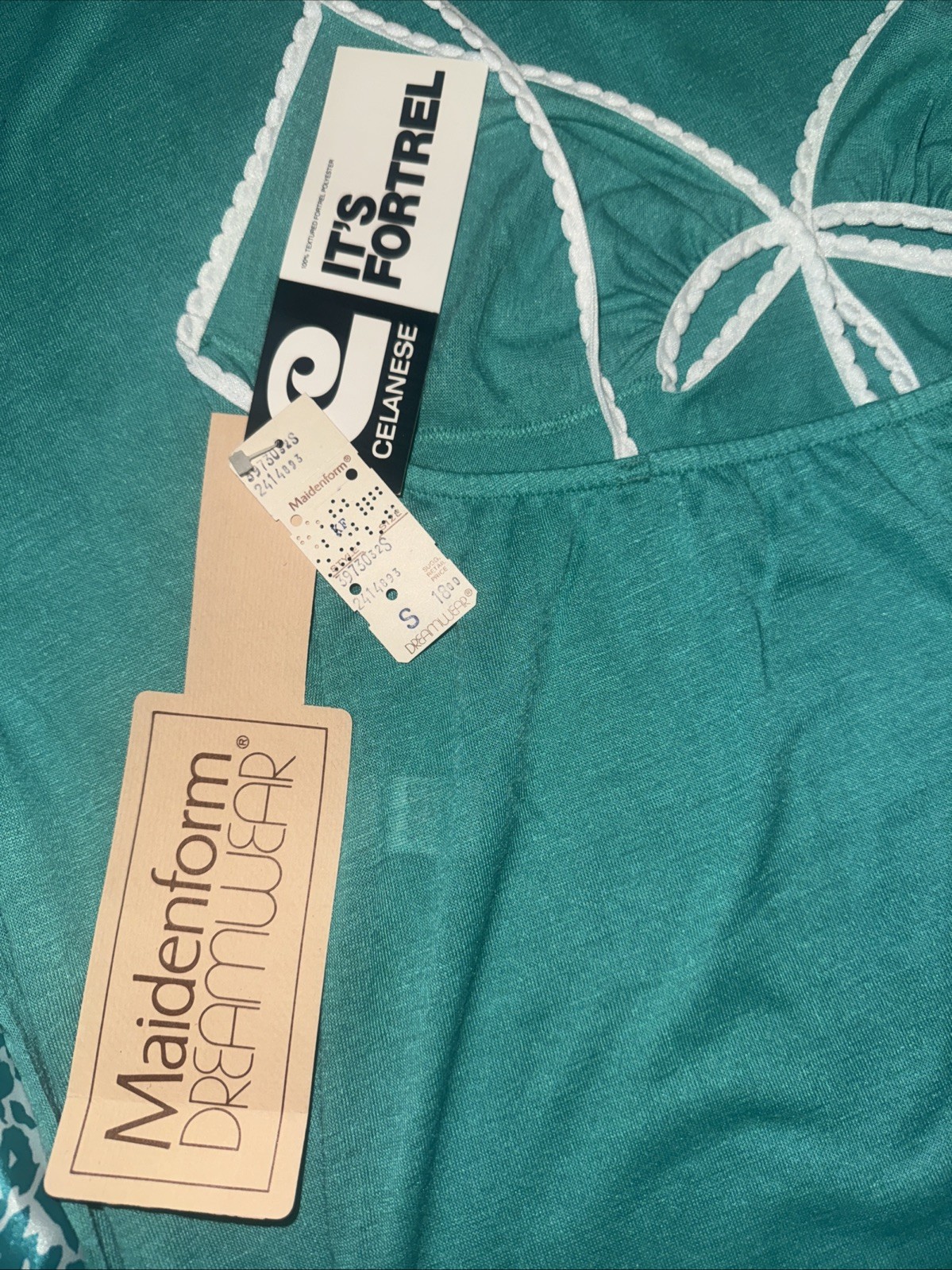 VTG 70s Maidenform Dreamwear Teal Green Nightgown Chemise S NOS Dual Tag Fortrel