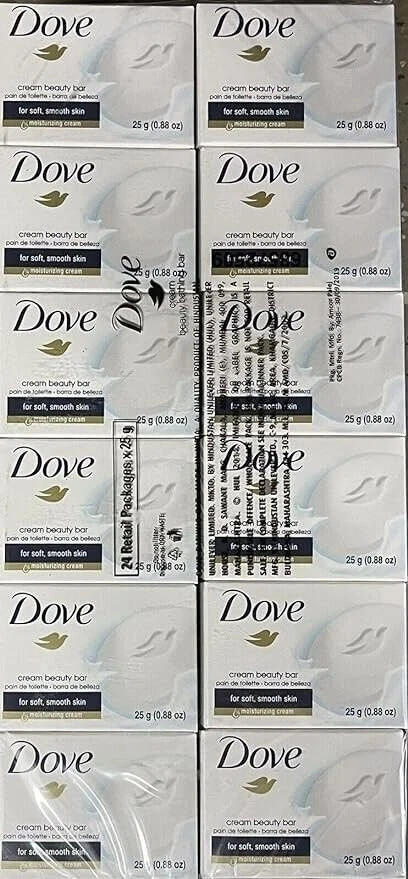 Dove Moisturizing Classic Cream Beauty Bar Travel Size Soap .88oz ea