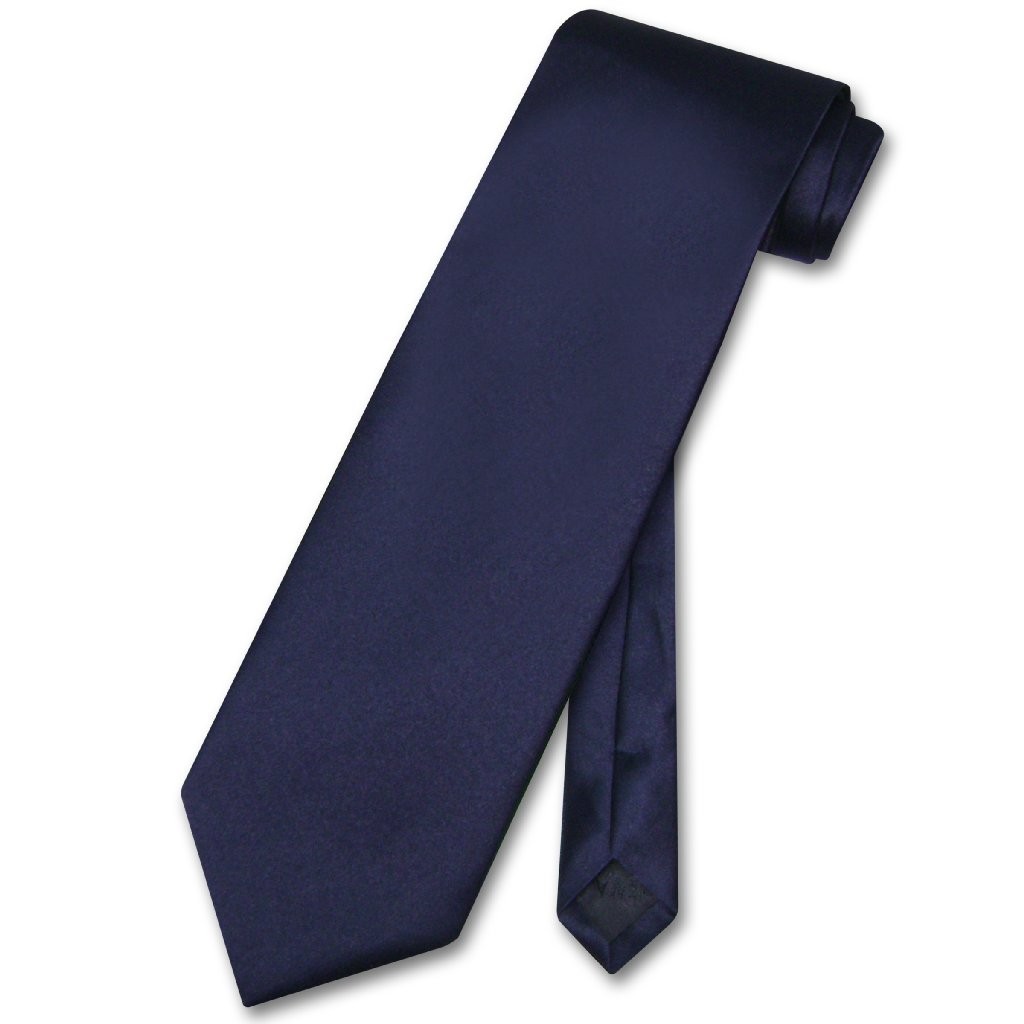 Vesuvio Napoli NeckTie Solid NAVY BLUE Color Mens Neck Tie