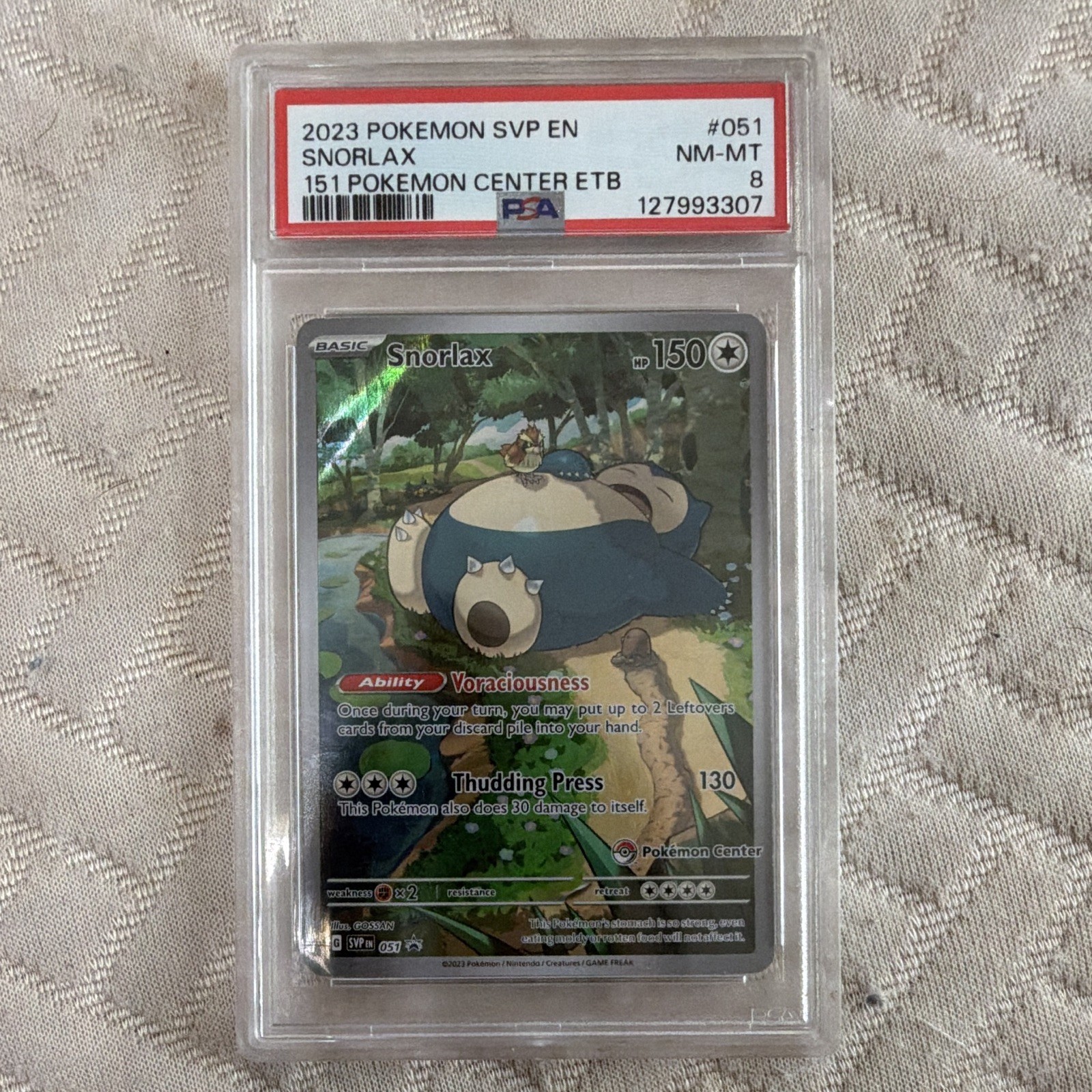Nintendo Pokemon TCG Snorlax SVP 051 PSA 8 Graded Serial Numbered Base Set