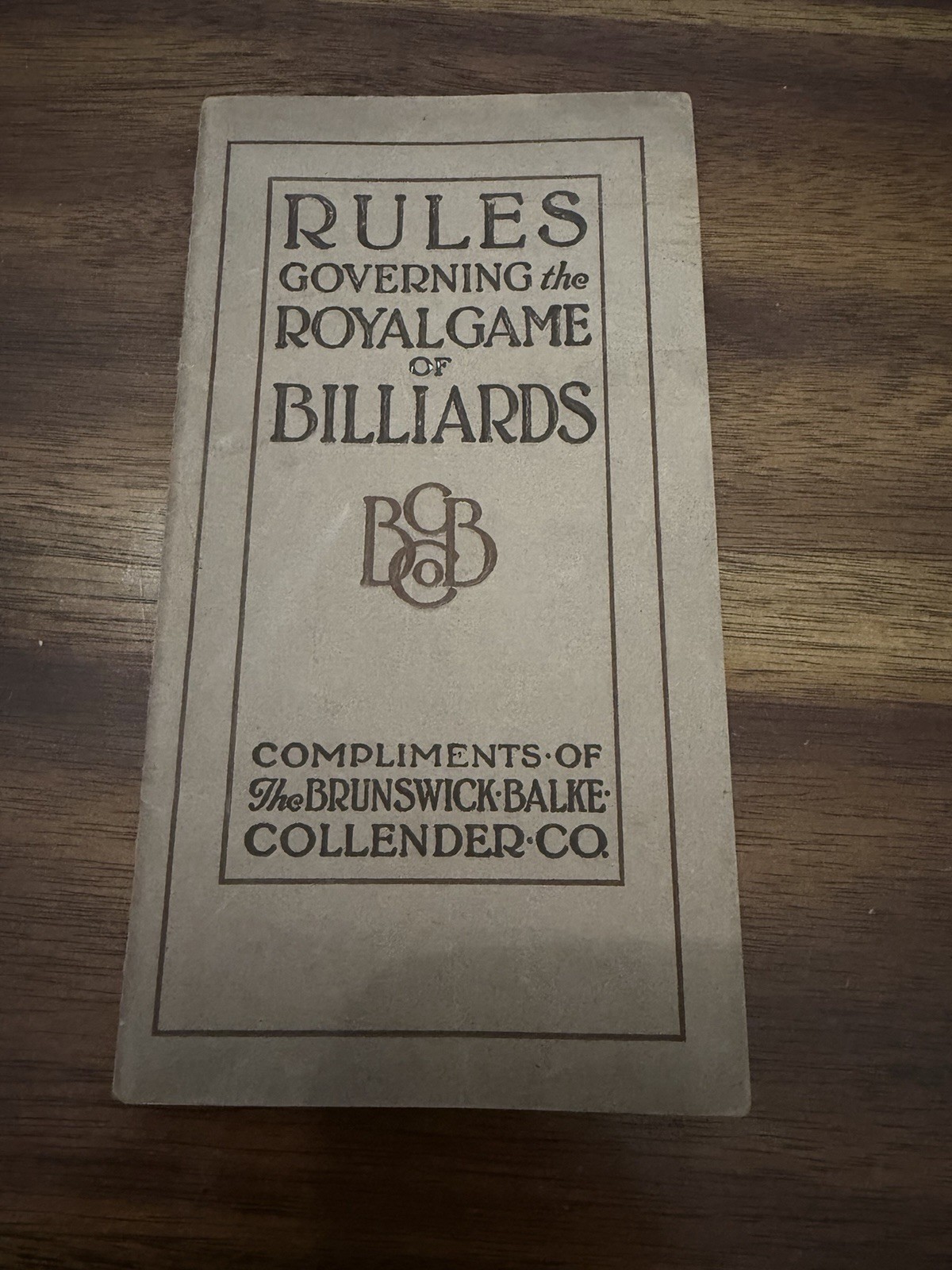Original 1914 Brunswick Balke Collender Rules Governing Royal Game of Billiards