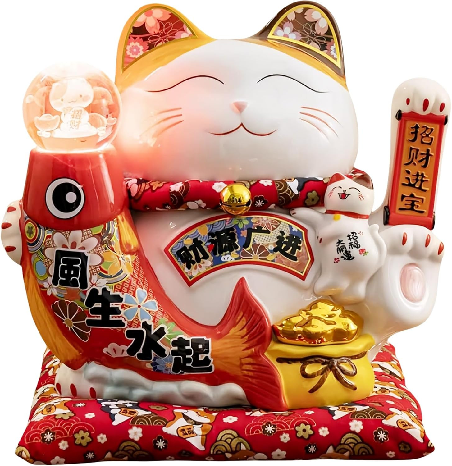 Large Chinese Ceramic Lucky Cat Japanese Maneki Neko Fortune Cat Statue Lucky Ca Large Chinese Ceramic Lucky Cat Japanese Maneki Neko Fortune Cat Statue Lucky Ca