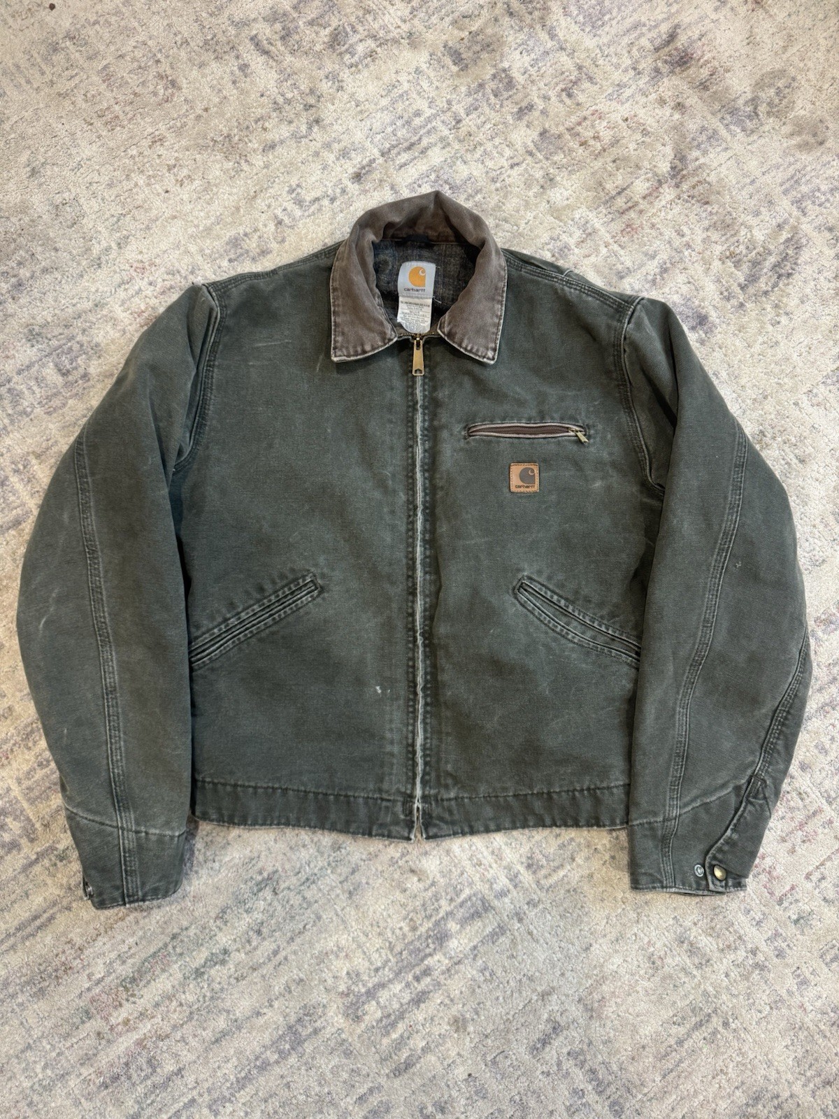 Carhartt J97 MOS Detroit Jacket Moss Green Medium Vintage 2006 Blanket Lined