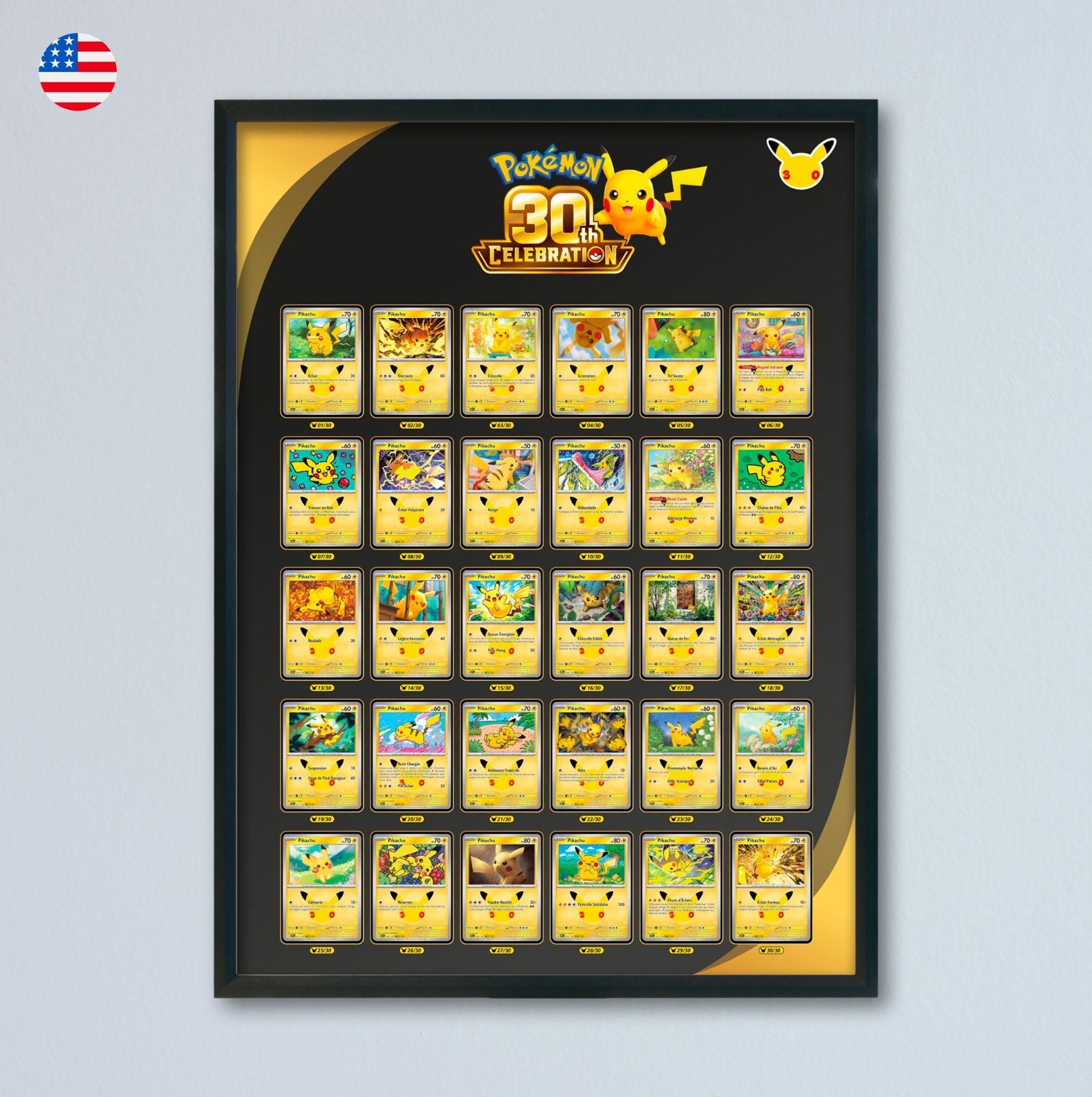 30 Pikachu Not a Card Display Poster 30th Celebration Poster.