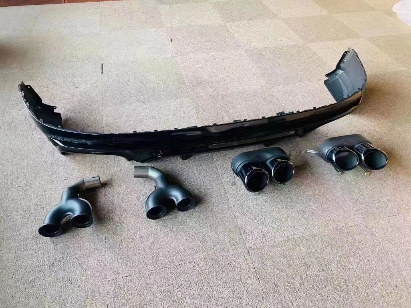For 2018-2021 Audi Q5 S-line SQ5 B9 Rear Diffuser & Exhaust Tips
