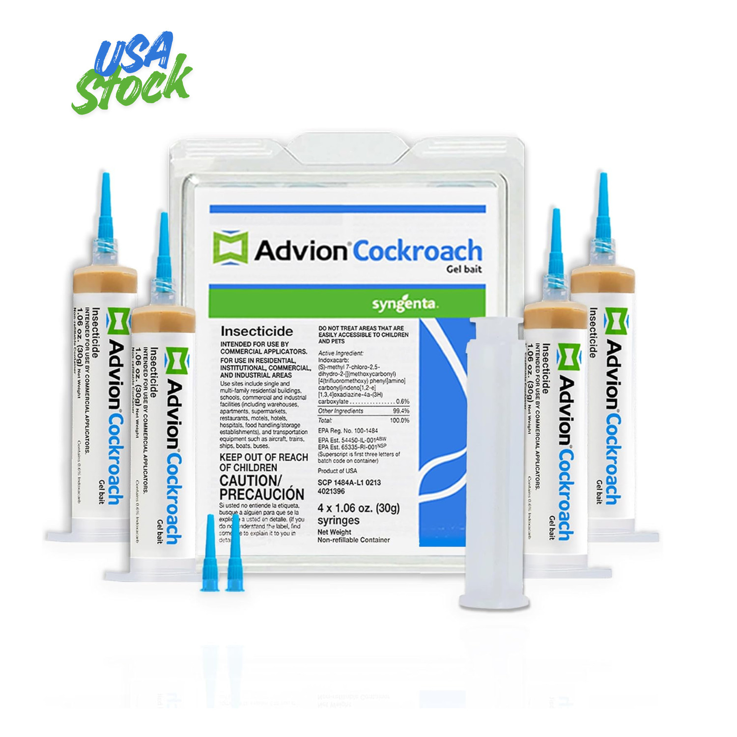 GENUINE Advion Roach Killer | 4 PACK | Cockroach Gel Bait Tubes + Plunger & Tips GENUINE Advion Roach Killer | 4 PACK | Cockroach Gel Bait Tubes + Plunger & Tips
