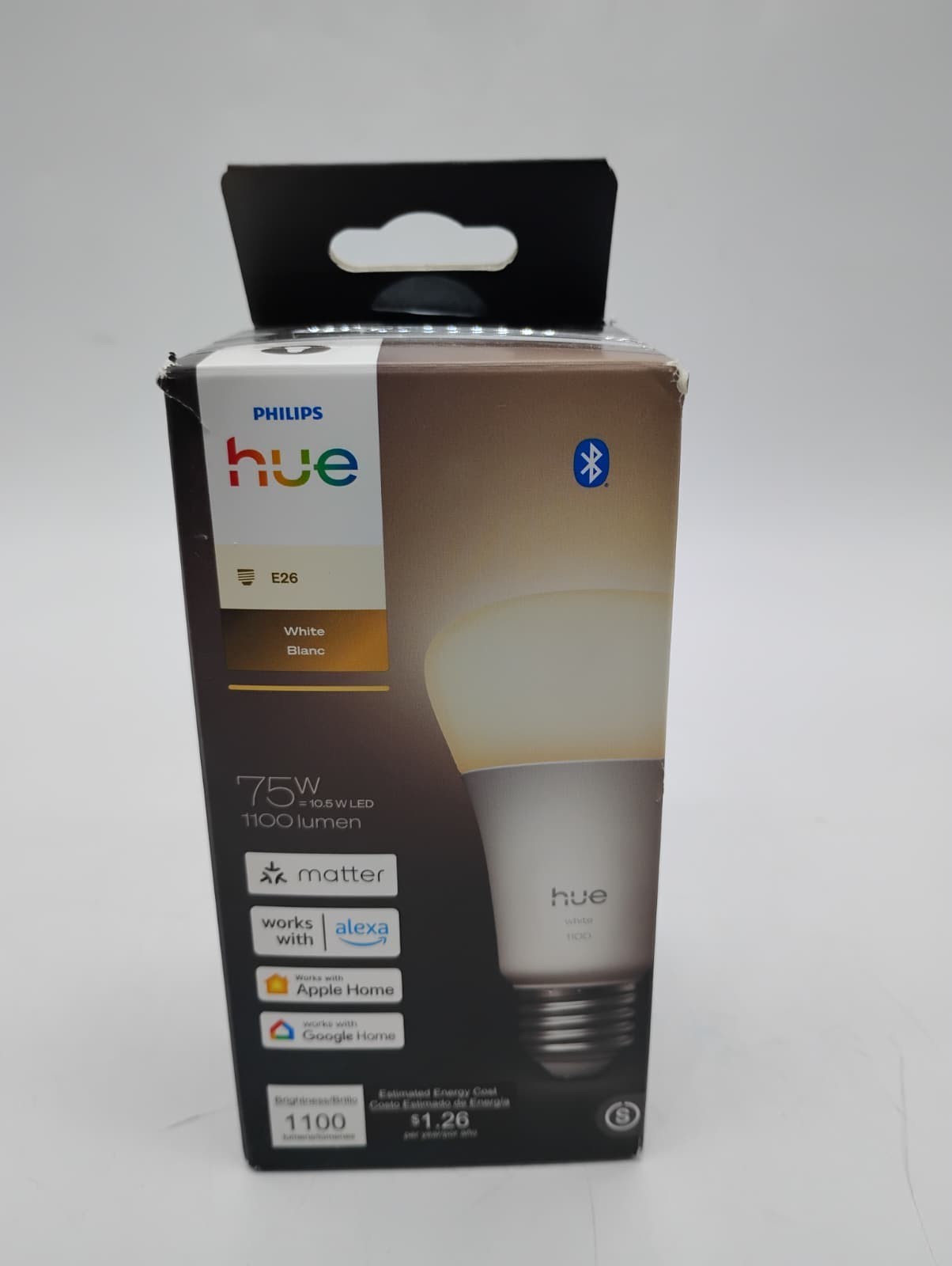 Philips Hue Smart LED Bulb A19 E26 Base 10.5W 1100 Lumens Warm White 2700K Philips Hue Smart LED Bulb A19 E26 Base 10.5W 1100 Lumens Warm White 2700K