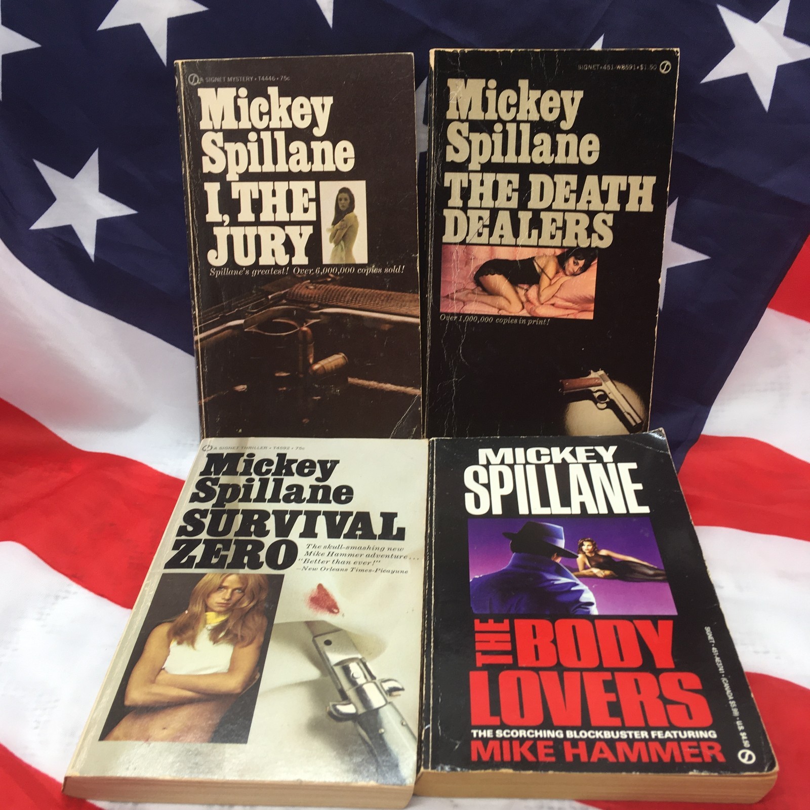 Mickey Spillane 4 Paperback Book COMBO. SEE PICTURES FOR TITLE NAMES Mickey Spillane 4 Paperback Book COMBO. SEE PICTURES FOR TITLE NAMES