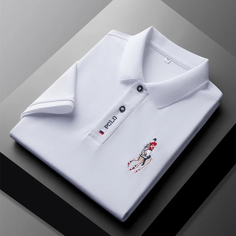 Mens Classic Polo Shirt Short Sleeve Casual Summer Button Lapel Breathable Top