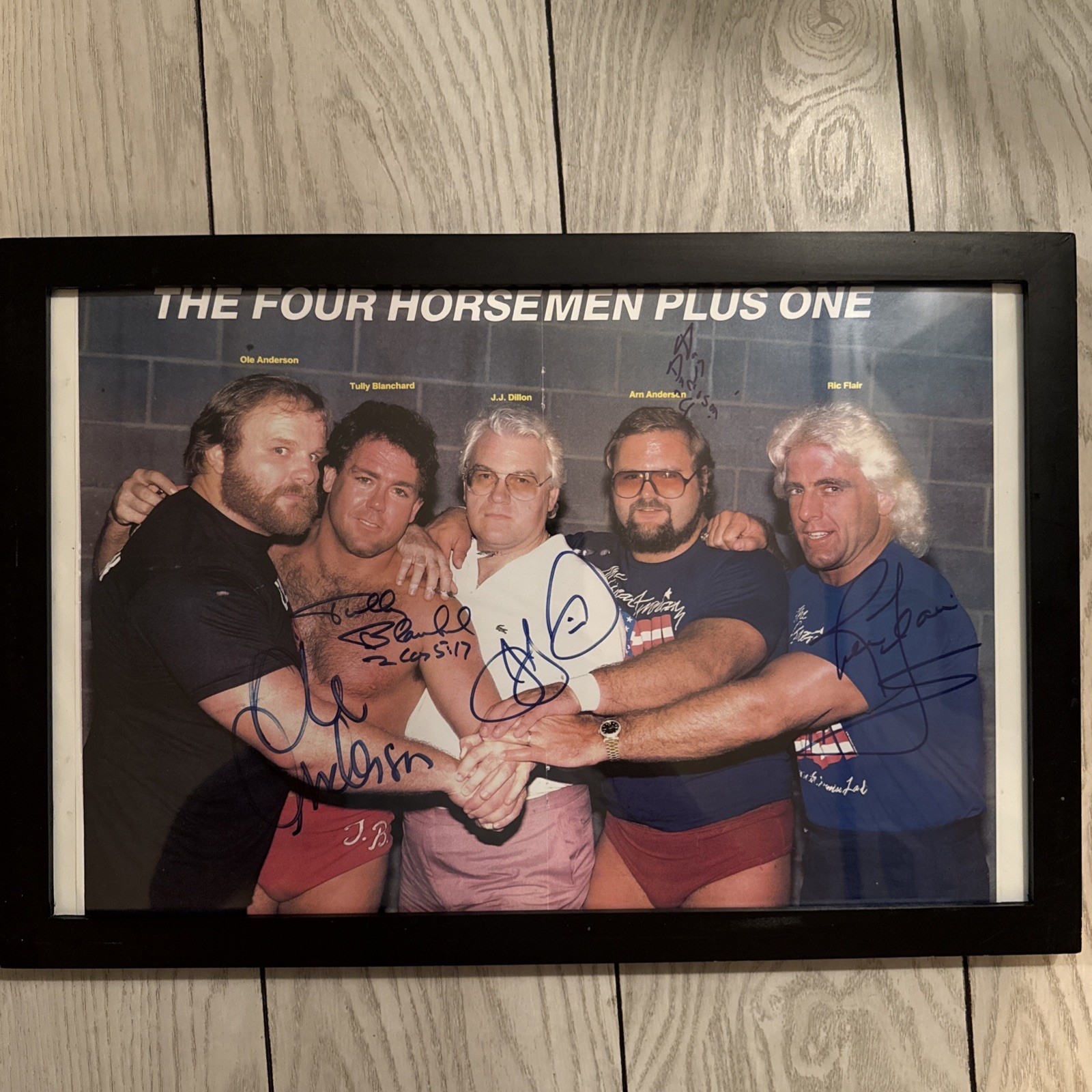 Four 4 Horsemen 8x10 Photo Signed Ric Flair Tully Blanchard Arn Ole Anderson JJ