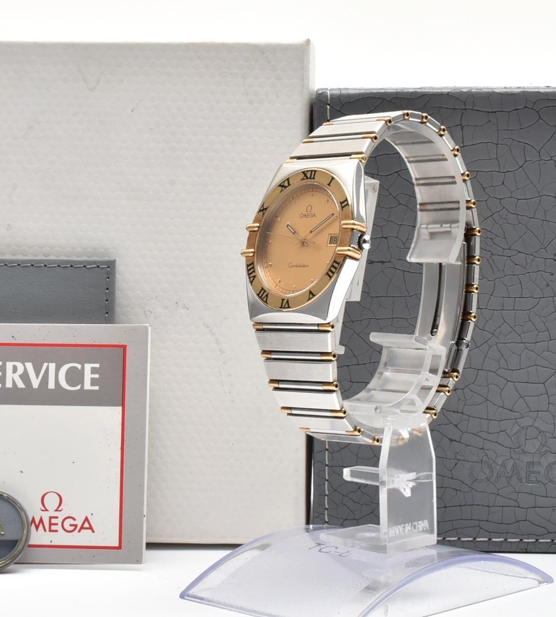 【NEAR MINT】OMEGA Constellation Manhattan 18K Stainless Steel Quartz Men\'s Watch