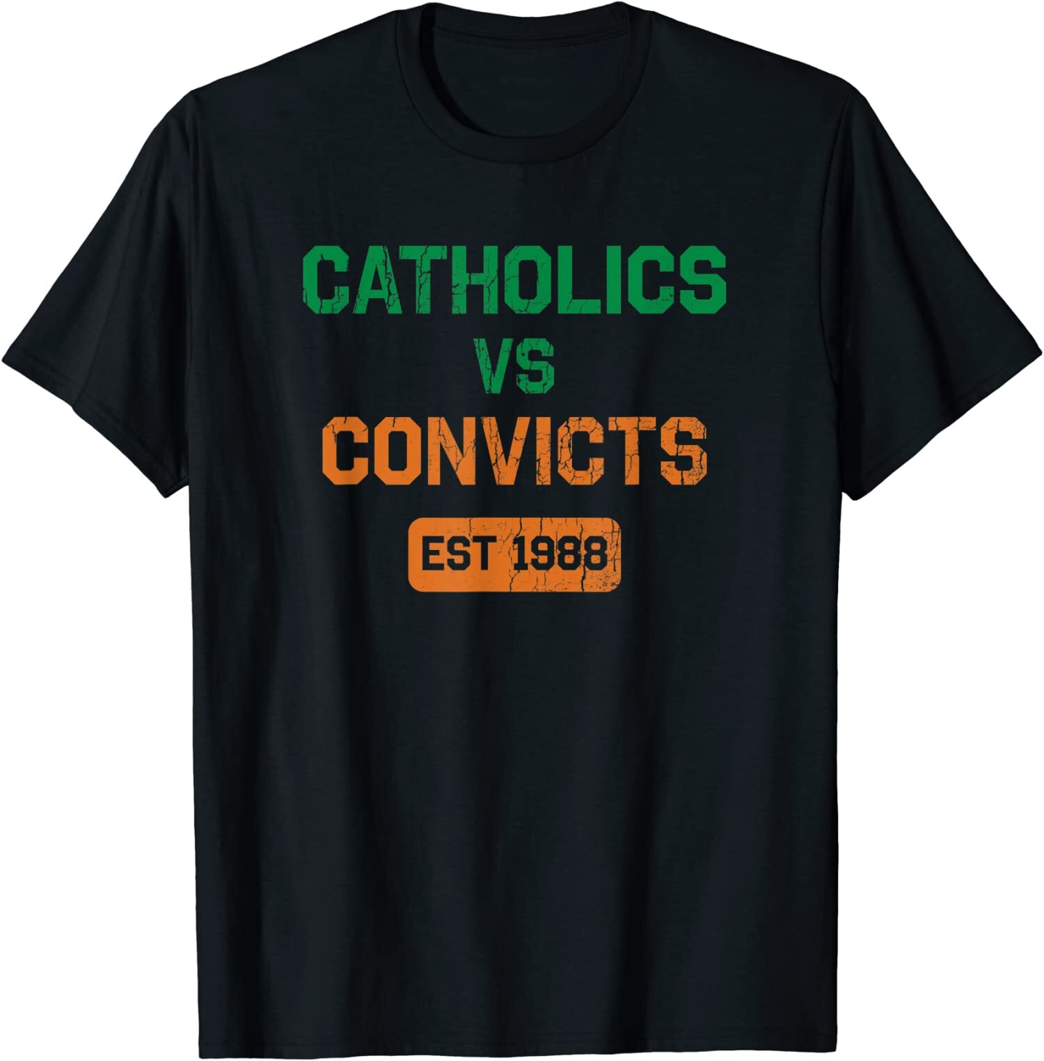NEW LIMITED 1988 Catholics Vs Convicts Retro Distressed T-Shirt