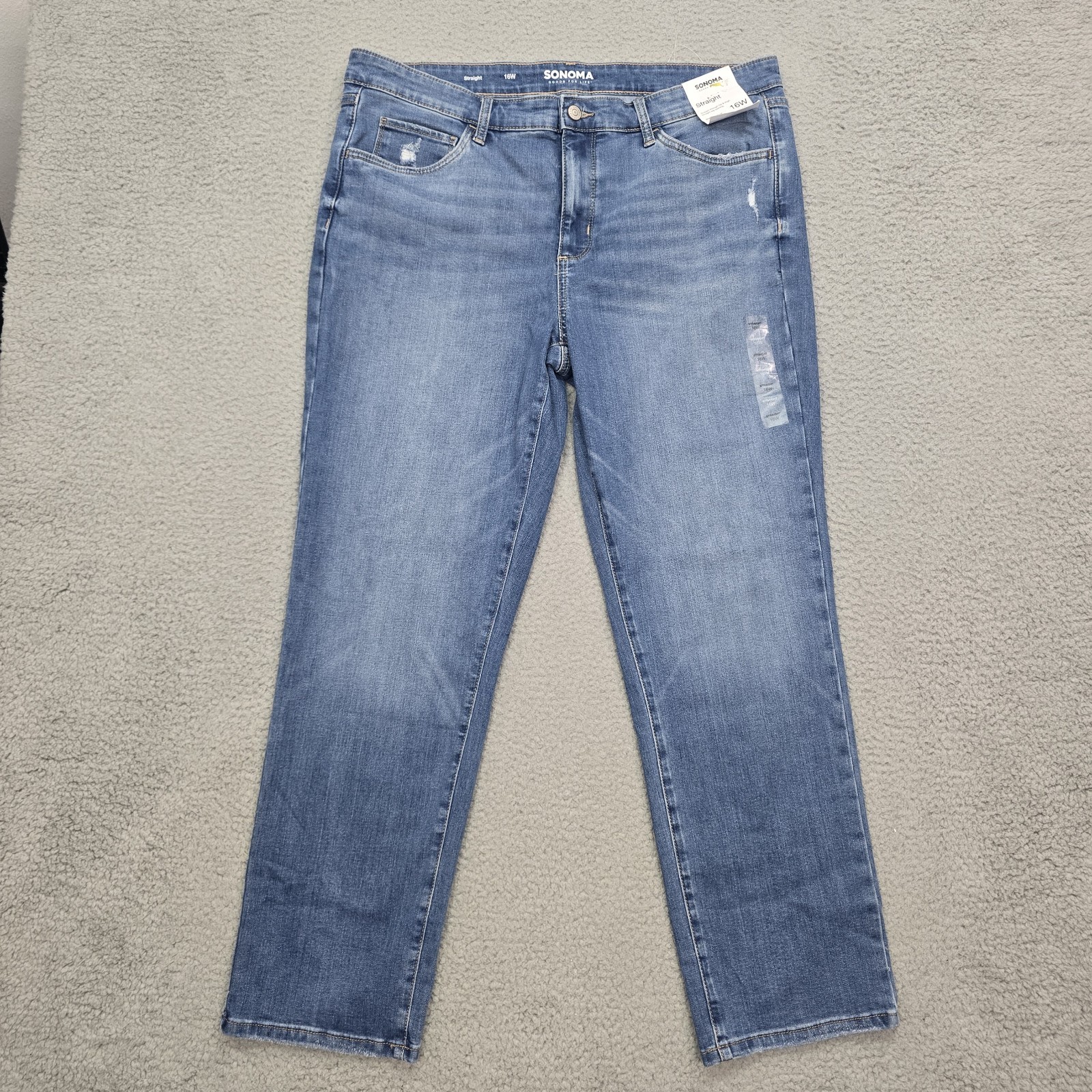 Sonoma Goods For Life Women\'s Plus 16W Straight Leg Everyday Jeans NWT Stretch Sonoma Goods For Life Women\'s Plus 16W Straight Leg Everyday Jeans NWT Stretch