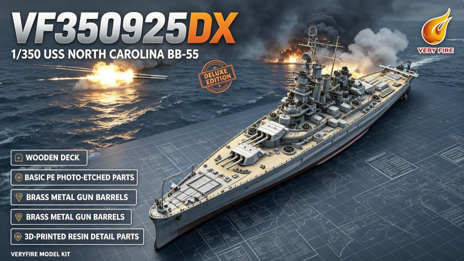VERYFIRE Deluxe Edition Kit VF350925DX 1/350 USS North Carolina BB-55 Battleship
