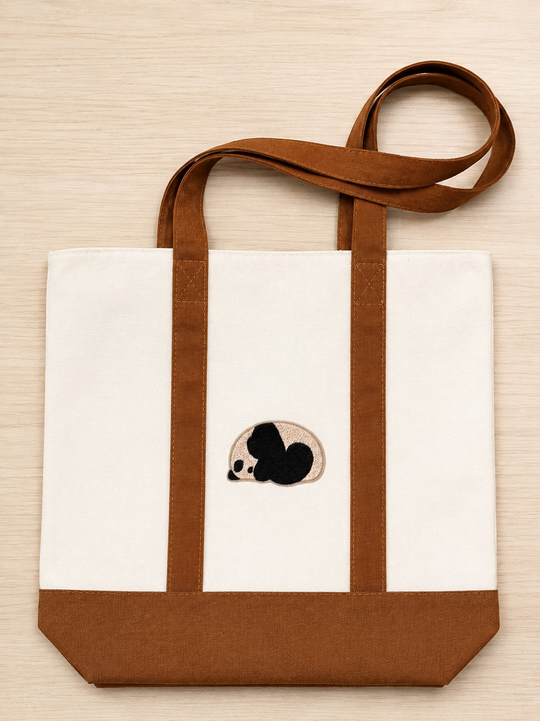 JZ Collective Everyday Canvas Tote Bag with Sleeping Panda