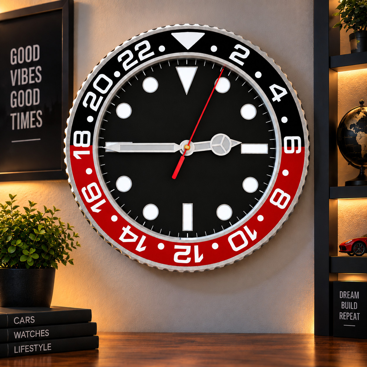 handcrafted 3D-printed luxury watch-inspired wall clock