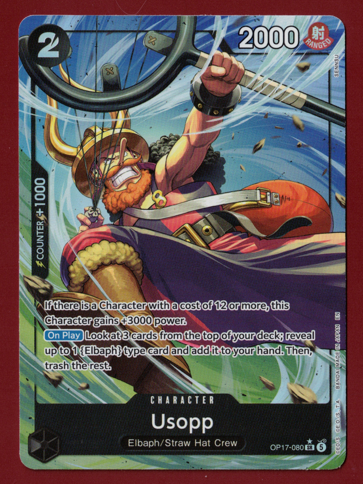 Usopp SR Alt Art OP17-080 One Piece TCG World\'s Strongest Warriors Alternate Usopp SR Alt Art OP17-080 One Piece TCG World\'s Strongest Warriors Alternate