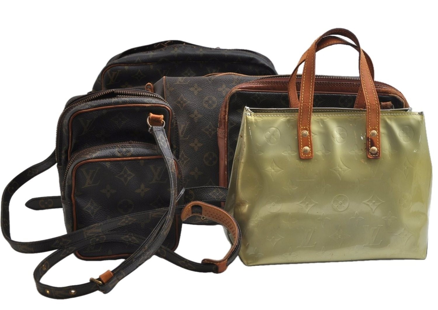 Auth Louis Vuitton Monogram Shoulder Clutch Bag Vernis Hand Bag 5Set AD208 Auth Louis Vuitton Monogram Shoulder Clutch Bag Vernis Hand Bag 5Set AD208
