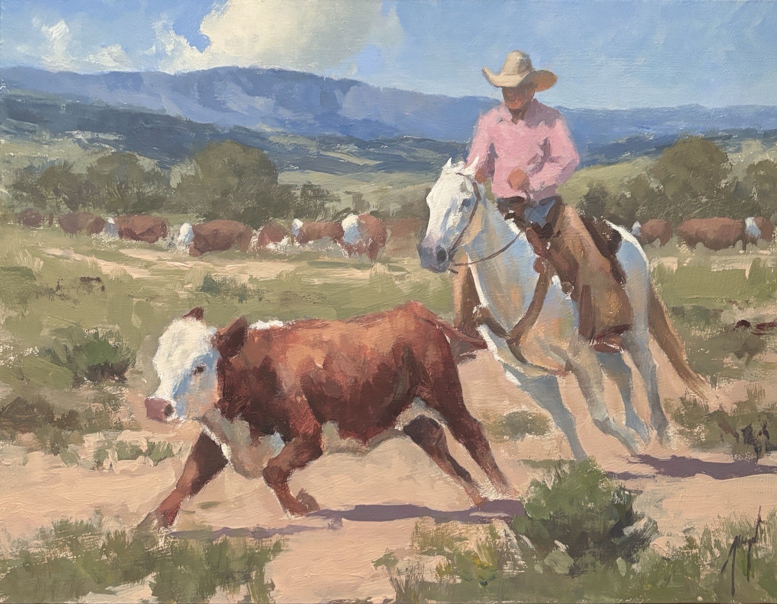 Cowboy Painting. Original Acrylic on Panel 9x12. Frame not included. Cowboy Painting. Original Acrylic on Panel 9x12. Frame not included.