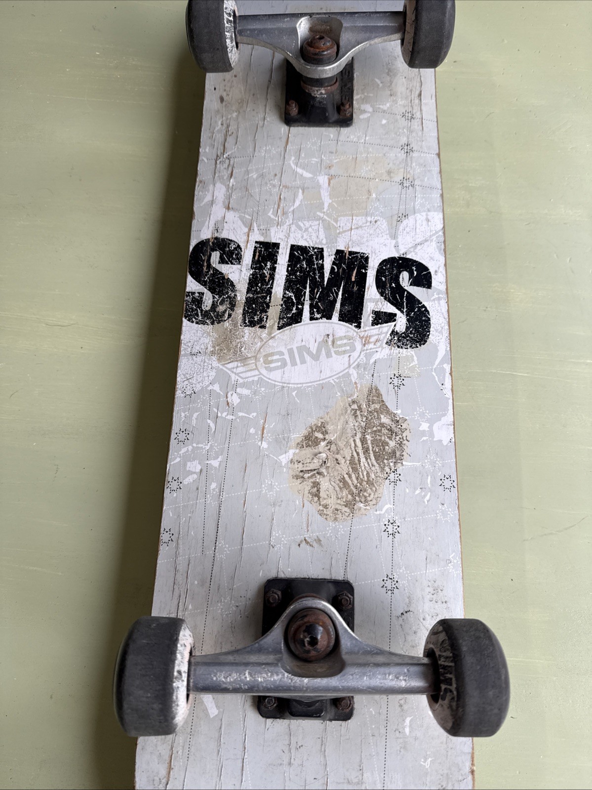 VTG SIMS Large Logo Spellout Complete Skateboard 2007 Kevin Staab All Original