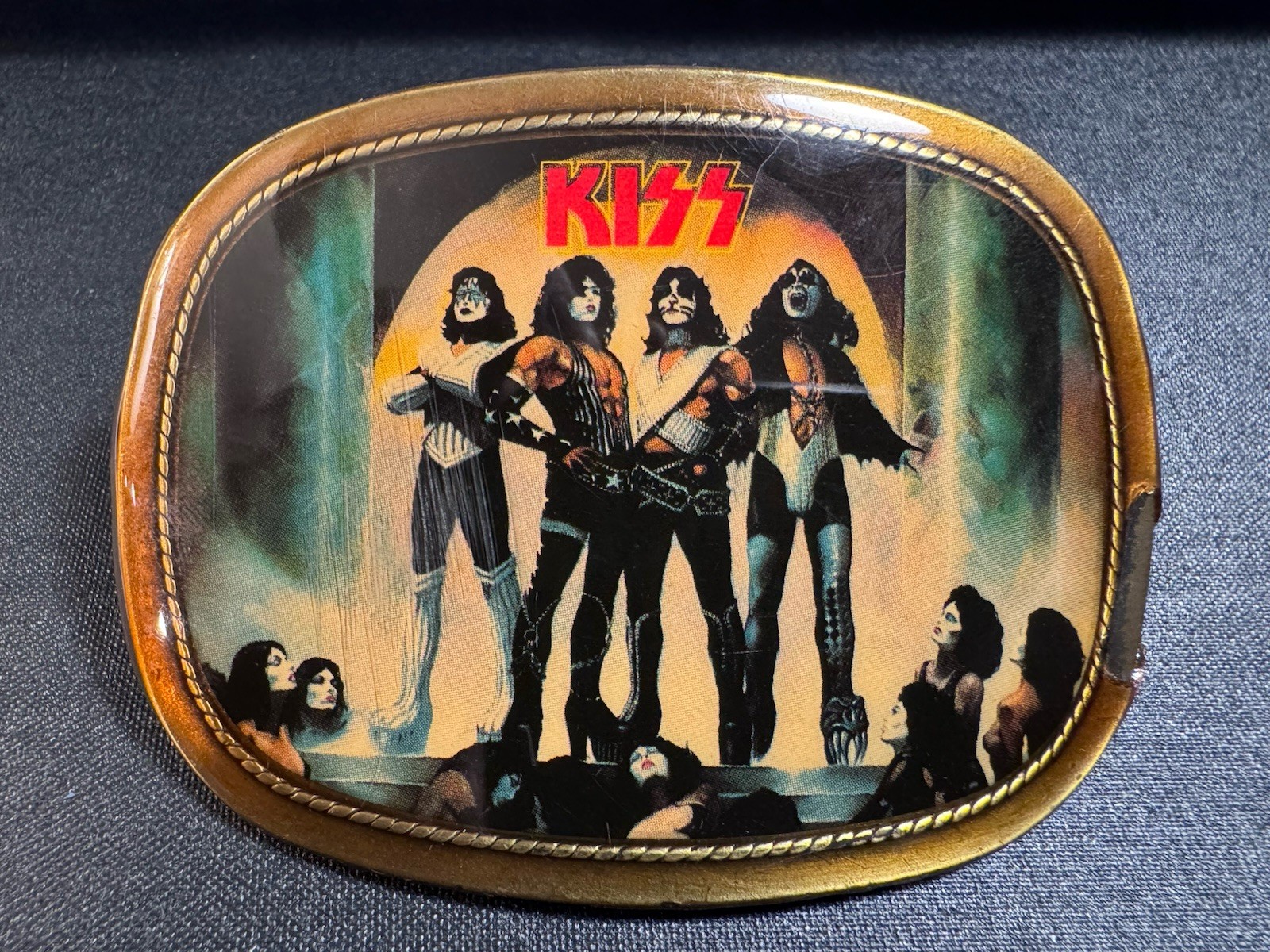 Vintage 1977 KISS Love Gun Belt Buckle - Pacifica Manufacturing - Original Vintage 1977 KISS Love Gun Belt Buckle - Pacifica Manufacturing - Original