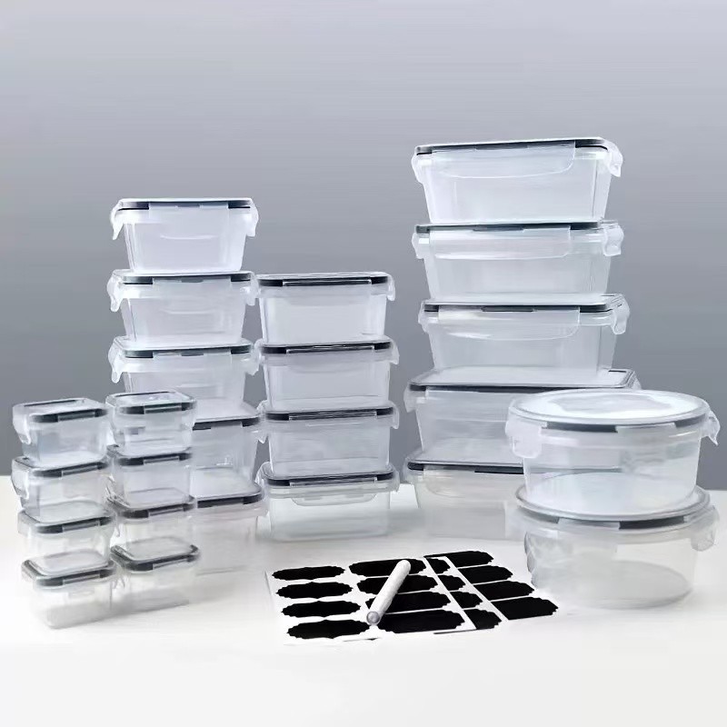 24Pcs Airtight Plastic Food Storage Containers Set Meal Prep Boxes Random Color*