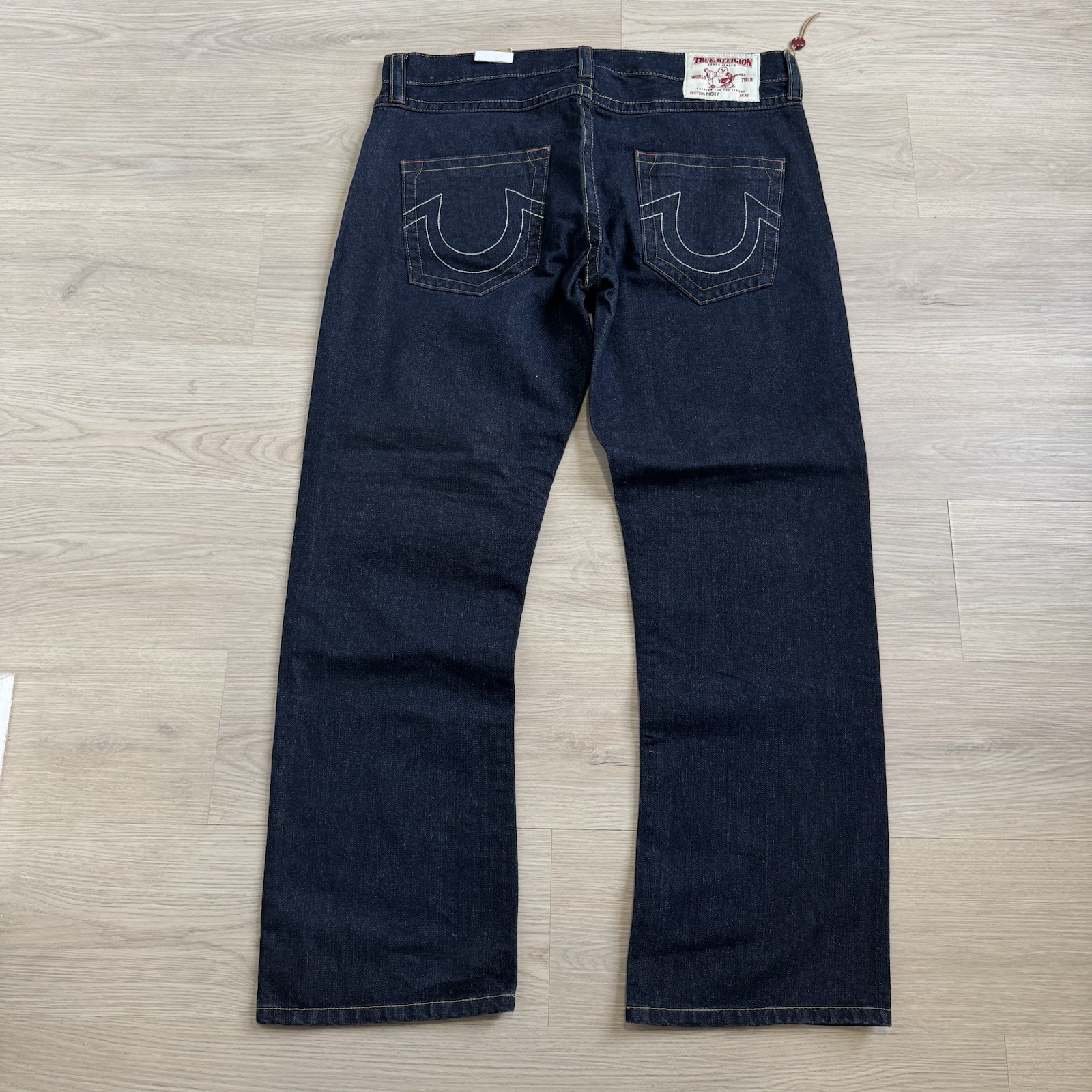 Vintage True Religion 42x32 Mens Ricky Thick Stitch Denim Jeans Dark Wash NEW Vintage True Religion 42x32 Mens Ricky Thick Stitch Denim Jeans Dark Wash NEW