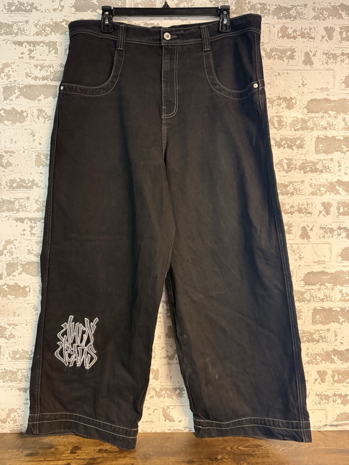JNCO Rollin Jeans Men’s 40x30 Jet Black 26” Wide Leg JNCO Rollin Jeans Men’s 40x30 Jet Black 26” Wide Leg