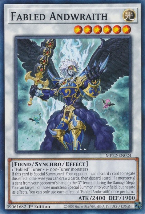 Yugioh MP22-EN024 Fabled Andwraith 1st Edition Mint Yugioh MP22-EN024 Fabled Andwraith 1st Edition Mint