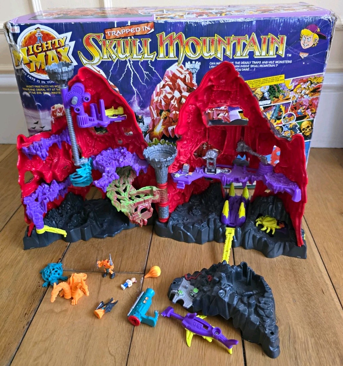 Mighty Max Trapped In Skull Mountain Playset Bluebird Mattel 95% Complete Boxed