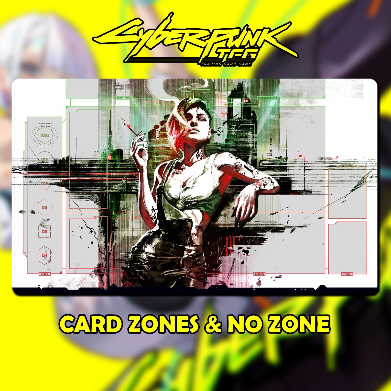 Playmat Cyberpunk TCG - Judy Alvarez Nothing To Doubt 24''x14'' 600x350x2mm