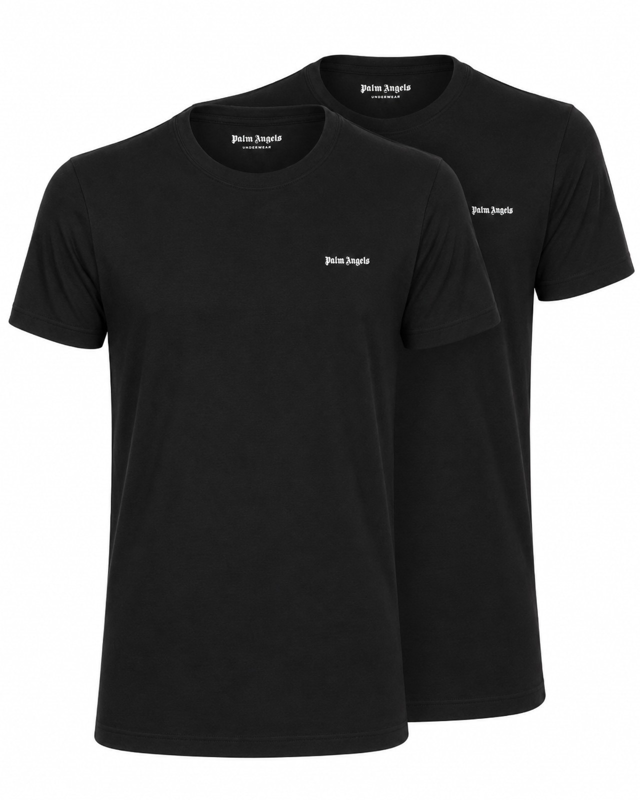 NWT BI-PACK with 2 PALM ANGELS T-SHIRTS black stretch cotton luxury XL