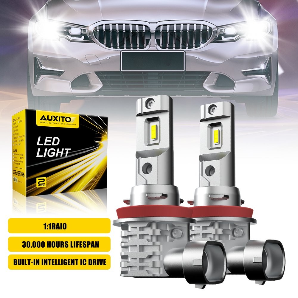 AUXITO H11 LED Headlight Kit Low Beam Bulbs Super Bright 6500K White 360000LM M4
