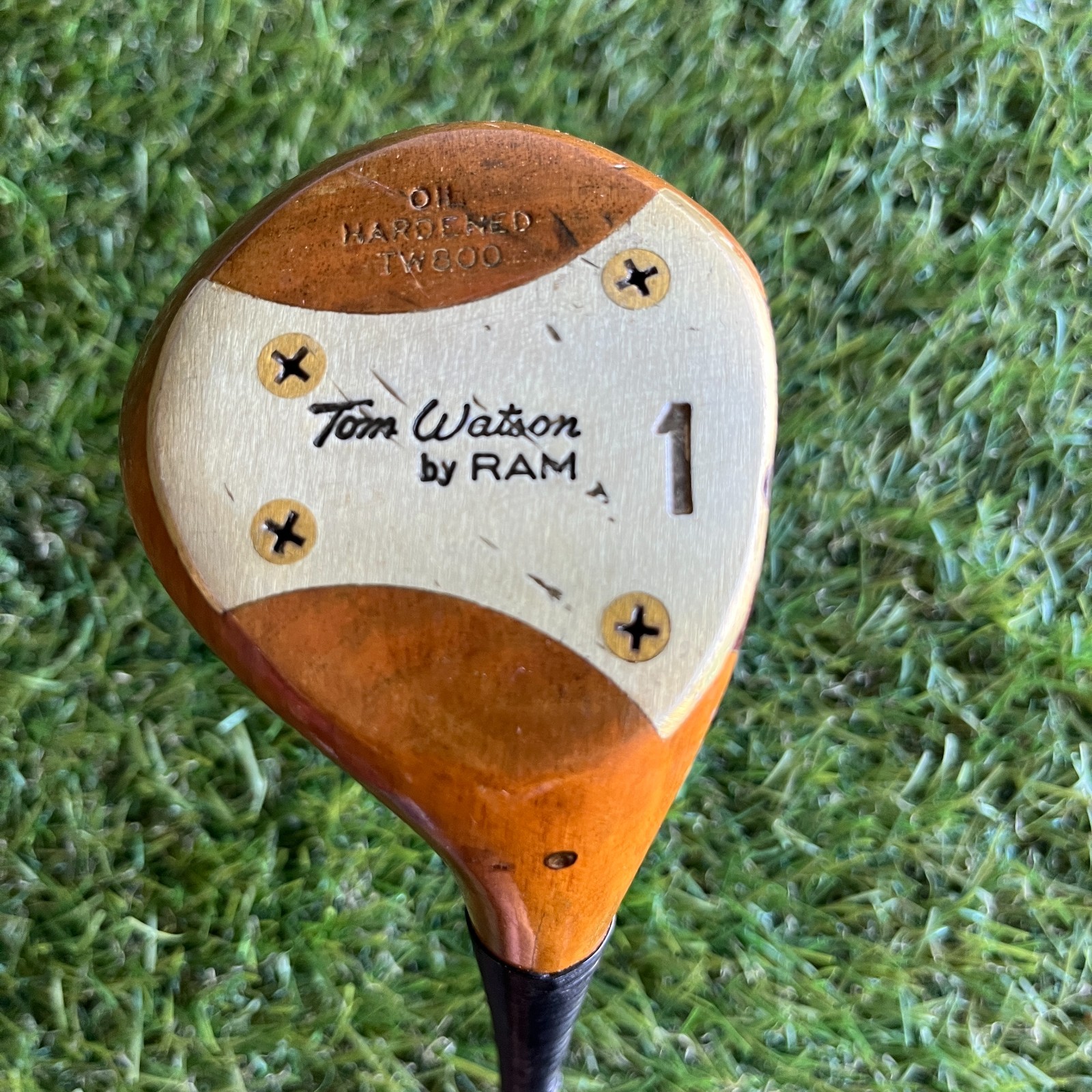 Ram Tom Watson Persimmon 1 Wood Driver TW800 Oil Hardened Stiff Flex Vintage Ram Tom Watson Persimmon 1 Wood Driver TW800 Oil Hardened Stiff Flex Vintage