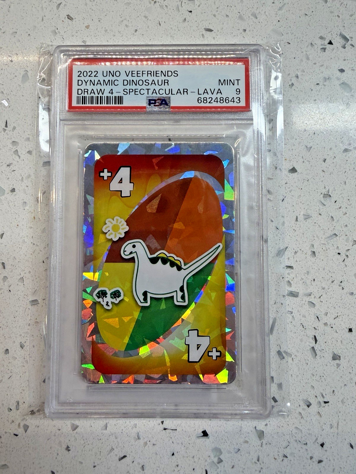 2022 UNO VeeFriends Dynamic Dinosaur Draw 4 Spectacular - Lava PSA 9 2022 UNO VeeFriends Dynamic Dinosaur Draw 4 Spectacular - Lava PSA 9