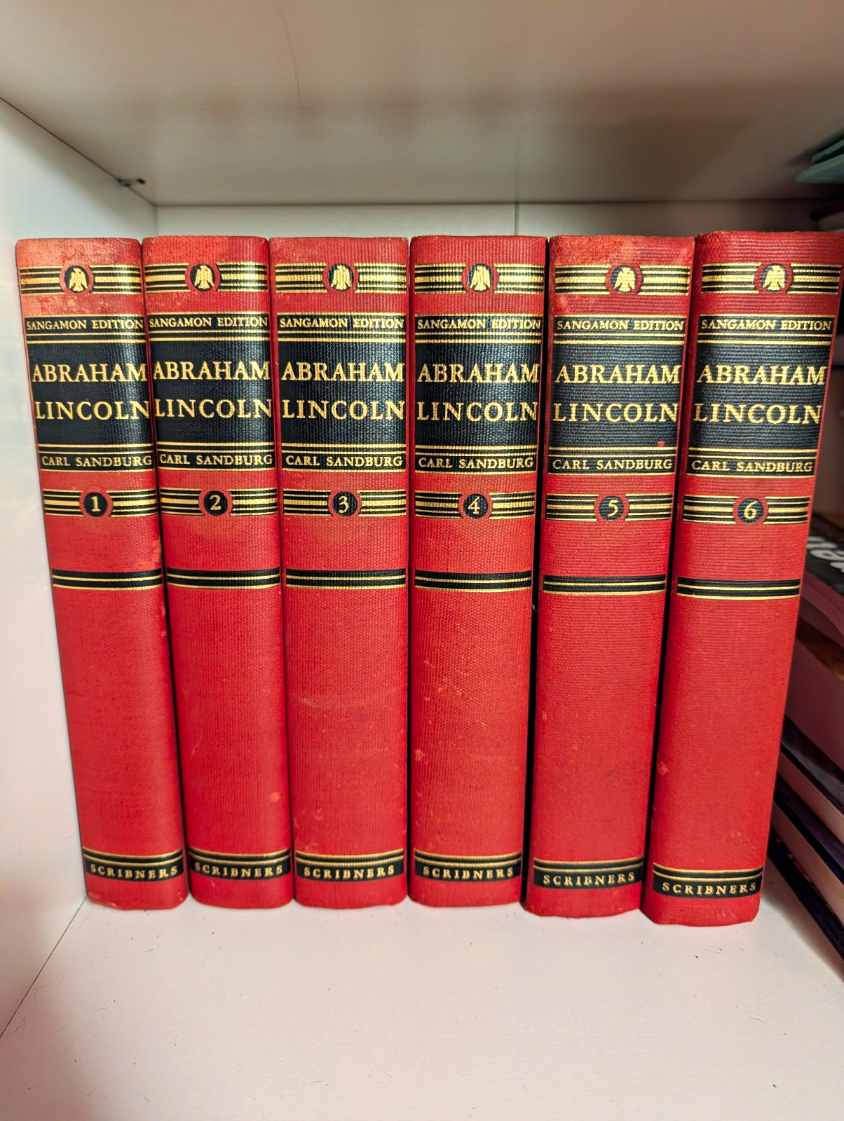 Carl Sandburg Abraham Lincoln Sangamon Edition Hardcover Boxed Set Vol 1-6