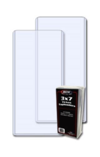 Lot of 100 BCW 3 x 7 Ticket Hard Plastic Topload Holders rigid 3x7 protectors