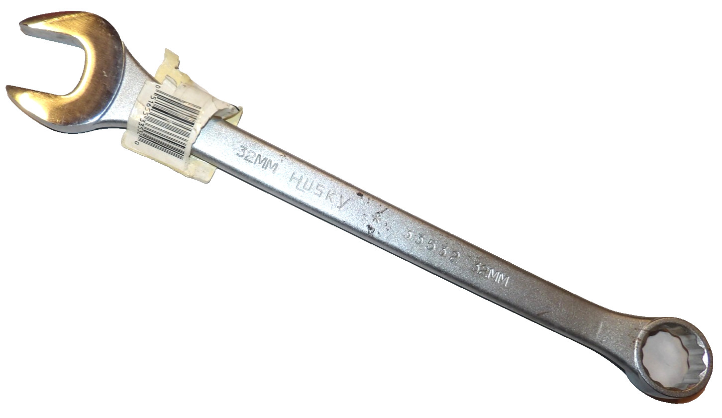 UNUSED HUSKY 32mm COMBINATION WRENCH SATIN FINISH ALLOY STEEL USA 12-POINT UNUSED HUSKY 32mm COMBINATION WRENCH SATIN FINISH ALLOY STEEL USA 12-POINT