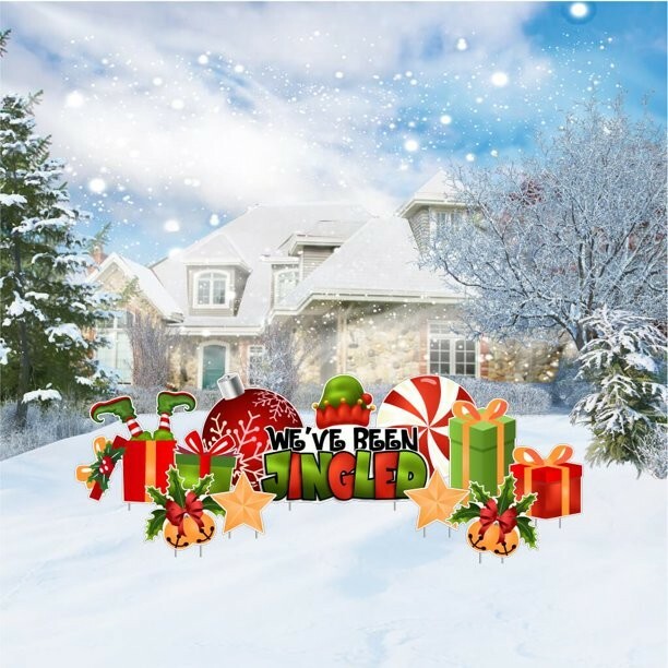 VictoryStore We\'ve Been Jingled Christmas Yard Decoration Set, Outdoor...