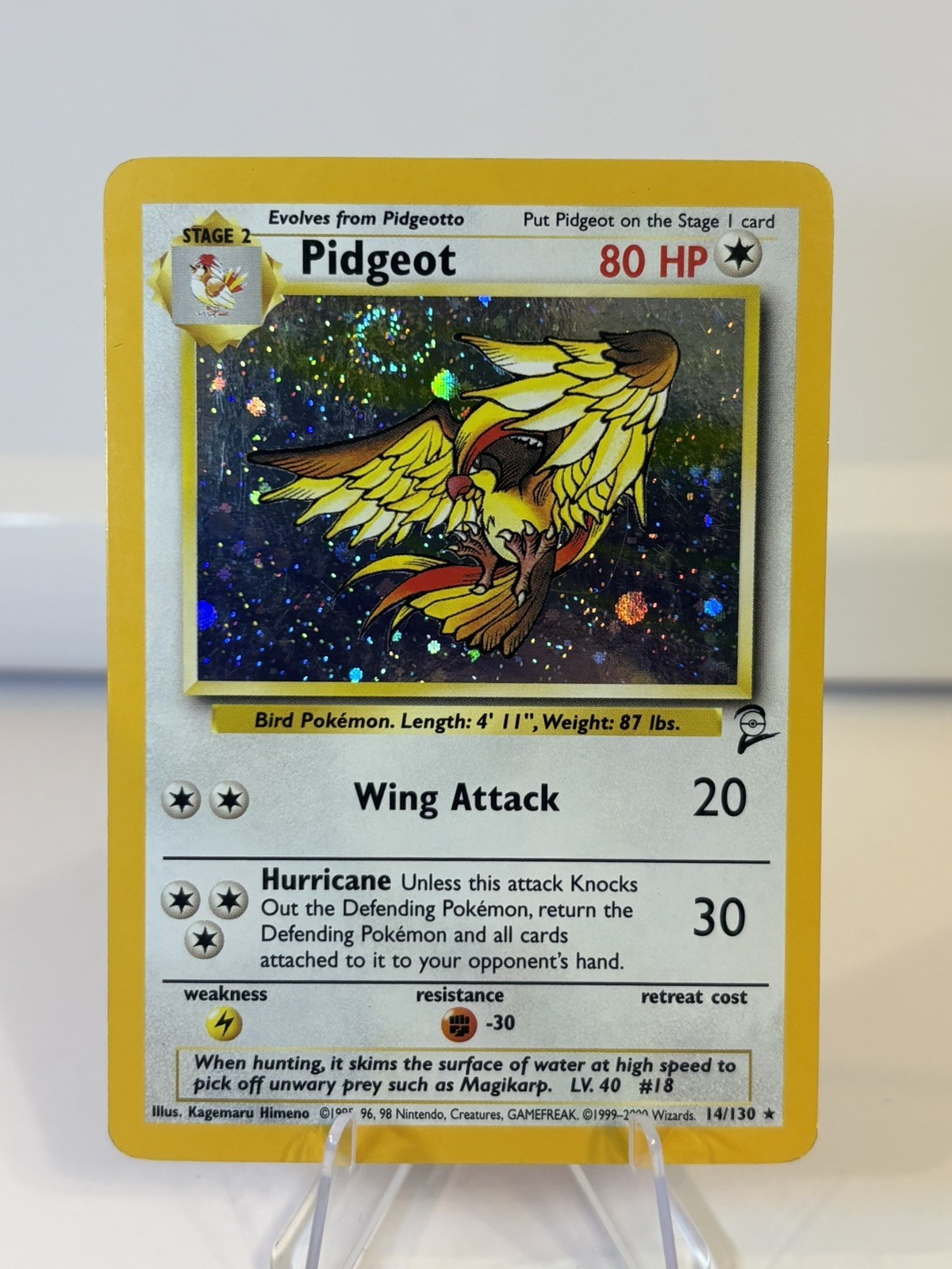 Pokemon Pidgeot 014/130 Base Set 2 Holo w Swirl Pokemon Pidgeot 014/130 Base Set 2 Holo w Swirl