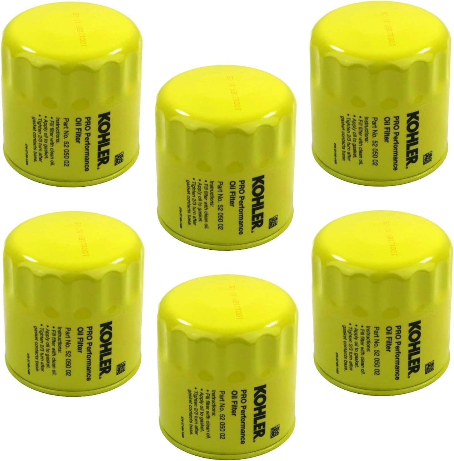Kohler Pro Performance Oil Filter - Pack of 6 (52 050 02-S)