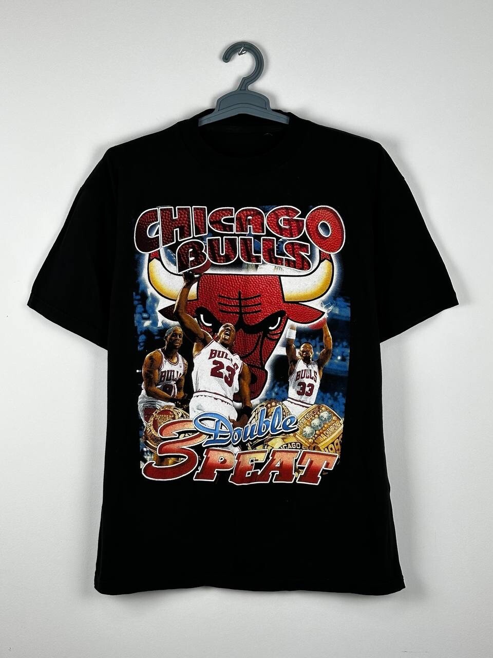 1998 Vintage Chicago Bulls Double 3 Peat T-Shirt Size XL