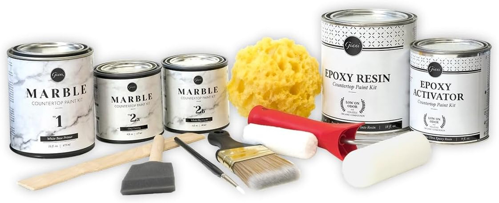 Giani White Marble Epoxy Countertop Small Project Kit DIY Paint Finish Giani White Marble Epoxy Countertop Small Project Kit DIY Paint Finish
